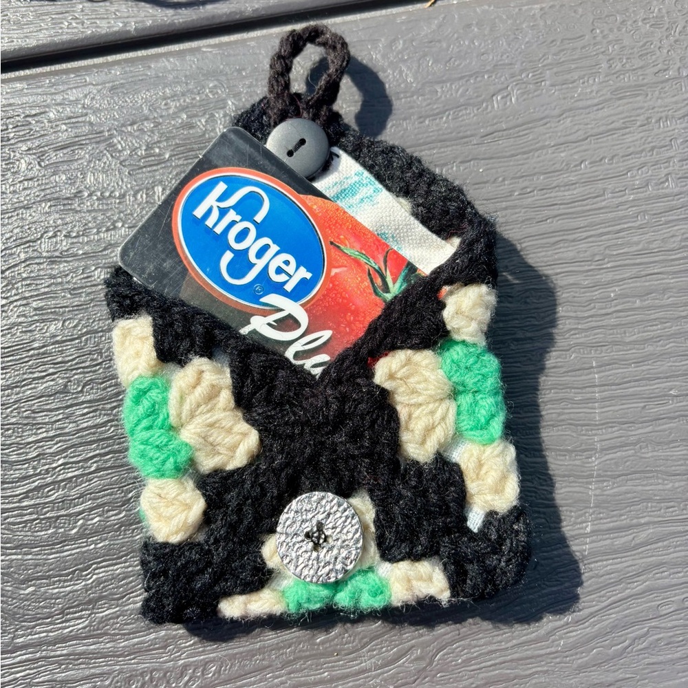 Crochet Card Holder with Button Closure